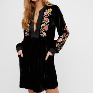 Mia Velvet Embroidered Dress